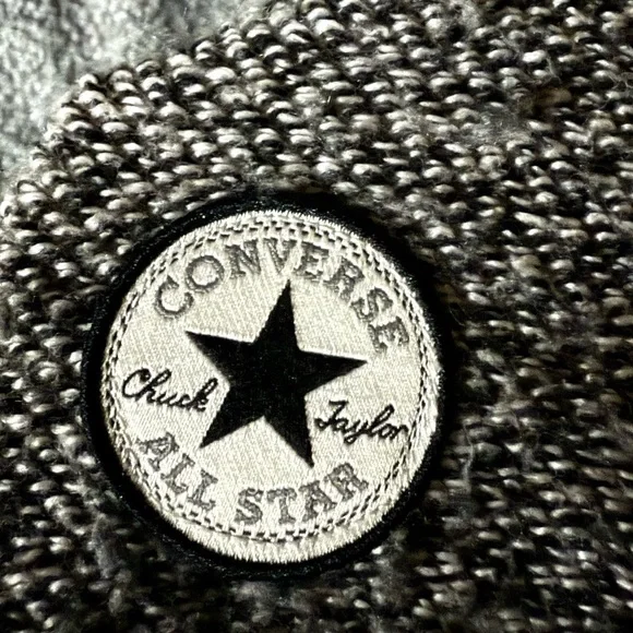 Converse Gray Wool Blend Knit Pullover Sweater w/ Star Patch Size M - Picture 4 of 6